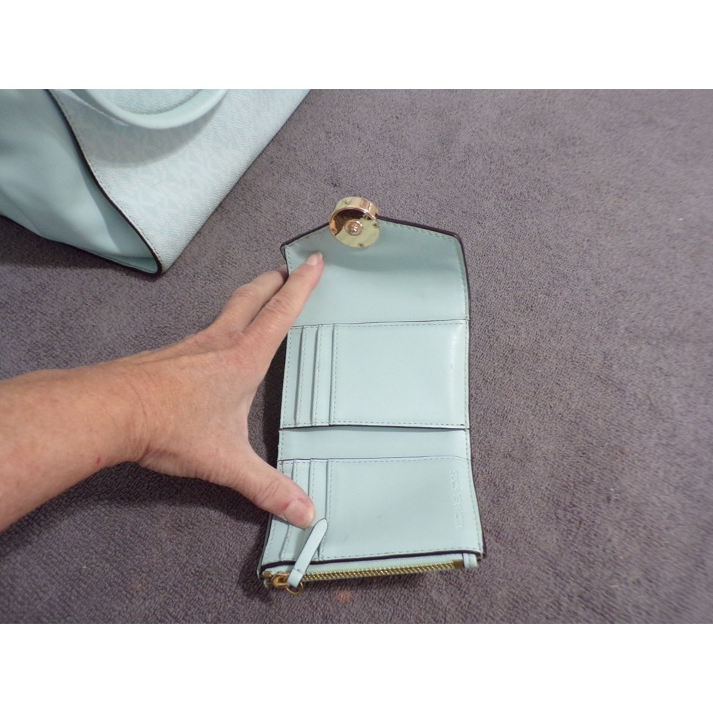 Michael Kors Mint Large Belted Tote with Gold Accents Including Wallet Included. - Picture 9 of 10